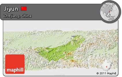 Physical Panoramic Map of Jiyun, lighten
