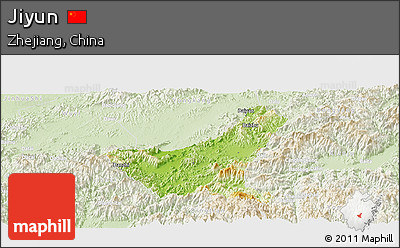 Physical Panoramic Map of Jiyun, lighten