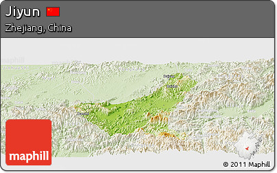 Physical Panoramic Map of Jiyun, lighten