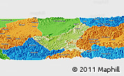 Physical Panoramic Map of Jiyun, political outside