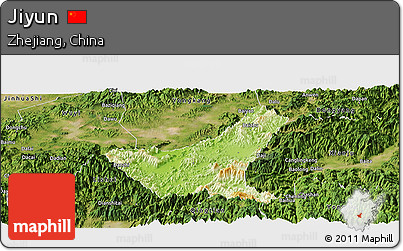 Physical Panoramic Map of Jiyun, satellite outside