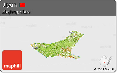 Physical Panoramic Map of Jiyun, single color outside