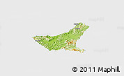 Physical Panoramic Map of Jiyun, single color outside