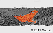 Political Panoramic Map of Jiyun, darken, desaturated