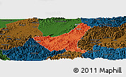 Political Panoramic Map of Jiyun, darken