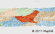 Political Panoramic Map of Jiyun, lighten