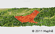 Political Panoramic Map of Jiyun, satellite outside