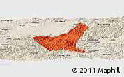 Political Panoramic Map of Jiyun, shaded relief outside