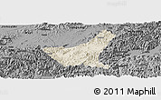 Shaded Relief Panoramic Map of Jiyun, darken, desaturated