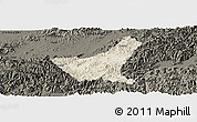 Shaded Relief Panoramic Map of Jiyun, darken