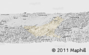 Shaded Relief Panoramic Map of Jiyun, desaturated