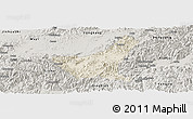 Shaded Relief Panoramic Map of Jiyun, semi-desaturated