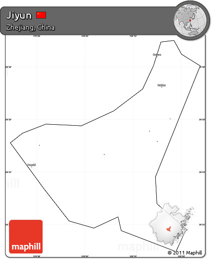 Blank Simple Map of Jiyun, cropped outside