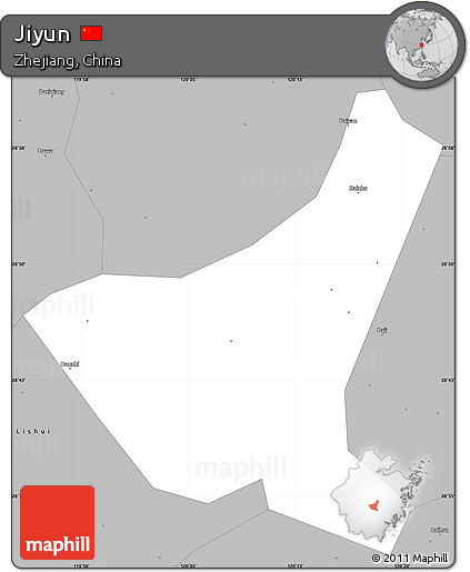 Gray Simple Map of Jiyun