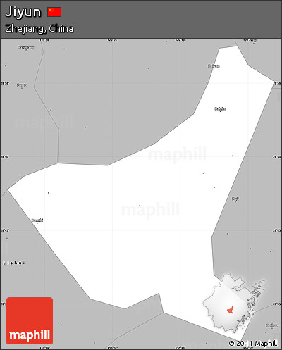 Gray Simple Map of Jiyun