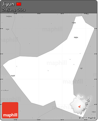 Gray Simple Map of Jiyun