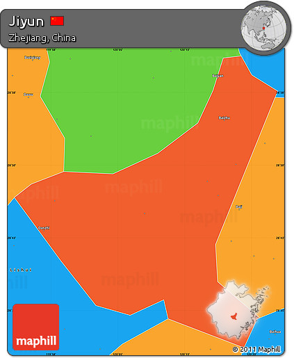 Political Simple Map of Jiyun