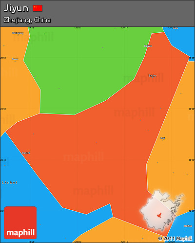 Political Simple Map of Jiyun