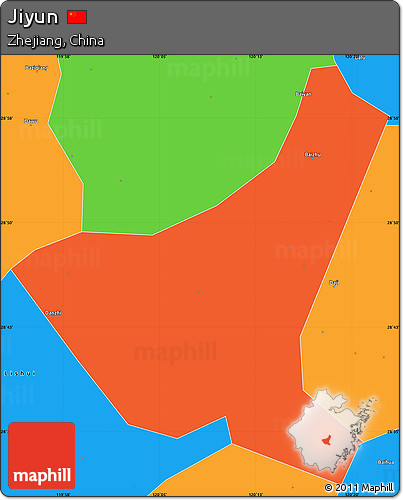 Political Simple Map of Jiyun