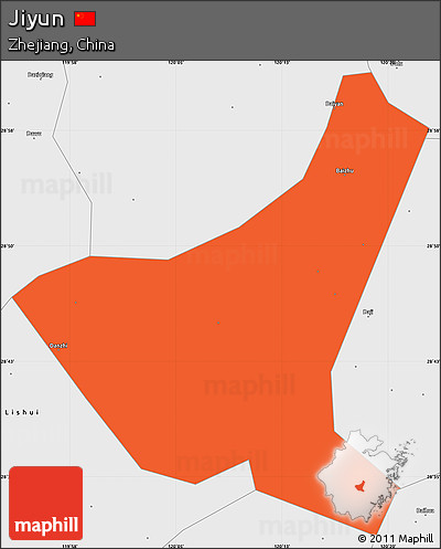 Political Simple Map of Jiyun, single color outside, borders and labels