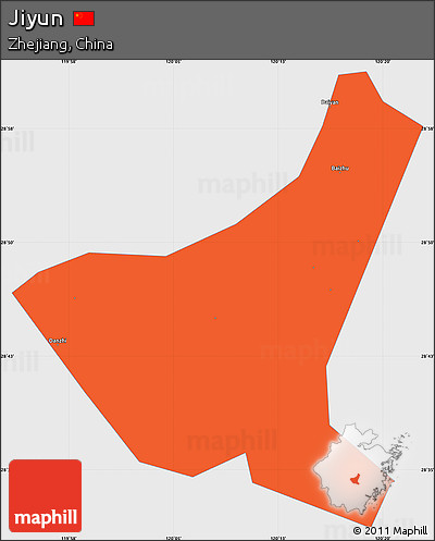 Political Simple Map of Jiyun, single color outside