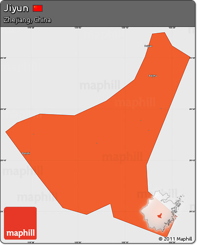 Political Simple Map of Jiyun, single color outside