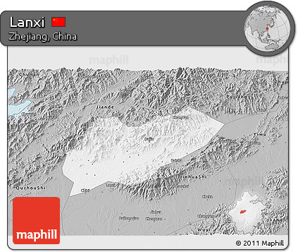 Gray 3D Map of Lanxi