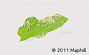 Physical 3D Map of Lanxi, cropped outside