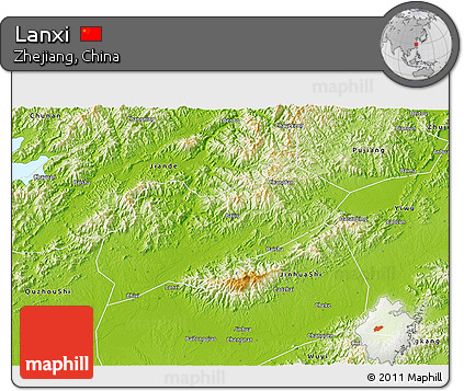 Physical 3D Map of Lanxi