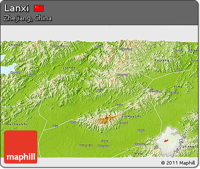 Physical 3D Map of Lanxi