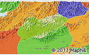 Physical 3D Map of Lanxi, political outside