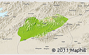 Physical 3D Map of Lanxi, shaded relief outside
