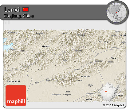 Shaded Relief 3D Map of Lanxi