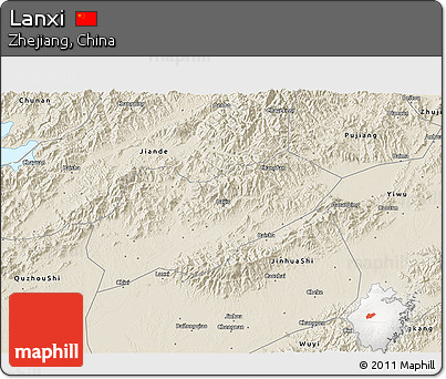 Shaded Relief 3D Map of Lanxi