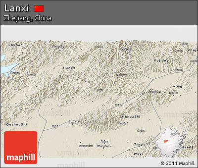 Shaded Relief 3D Map of Lanxi