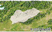 Shaded Relief 3D Map of Lanxi, satellite outside