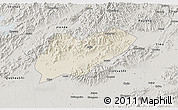 Shaded Relief 3D Map of Lanxi, semi-desaturated