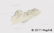 Shaded Relief 3D Map of Lanxi, single color outside