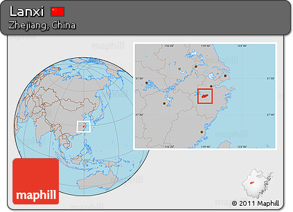 Gray Location Map of Lanxi