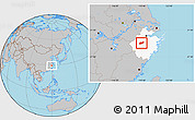Gray Location Map of Lanxi, highlighted parent region