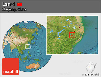 Satellite Location Map of Lanxi