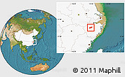 Satellite Location Map of Lanxi, highlighted country