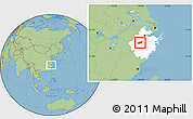 Savanna Style Location Map of Lanxi, highlighted parent region