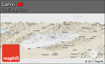 Classic Style Panoramic Map of Lanxi