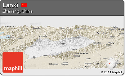 Classic Style Panoramic Map of Lanxi