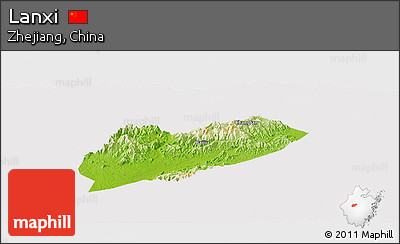 Physical Panoramic Map of Lanxi, cropped outside