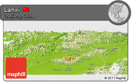 Physical Panoramic Map of Lanxi