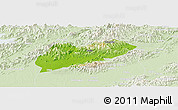 Physical Panoramic Map of Lanxi, lighten