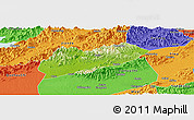 Physical Panoramic Map of Lanxi, political outside