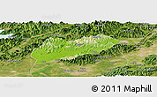 Physical Panoramic Map of Lanxi, satellite outside